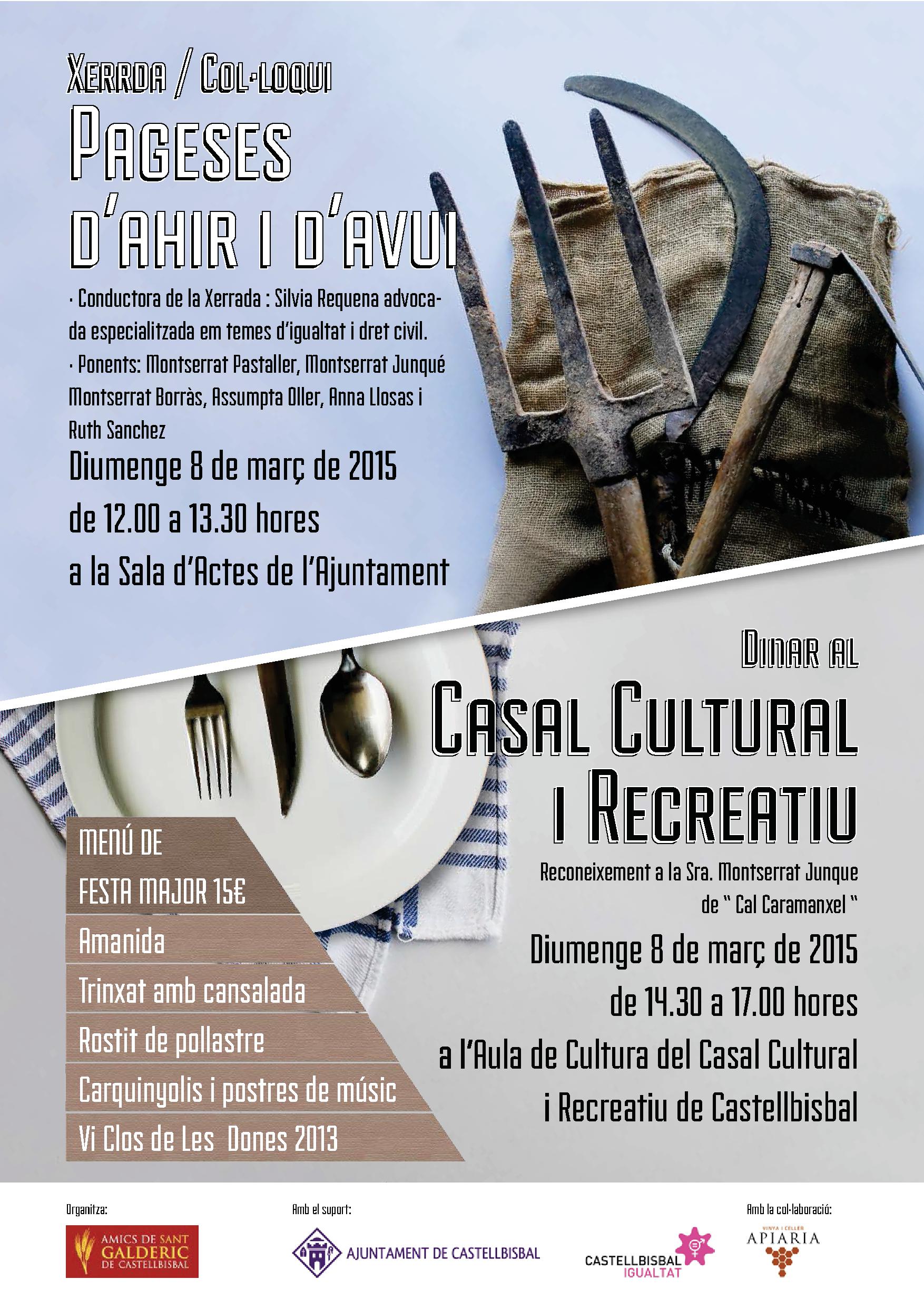 Pageses d'ahir i d'avui - Menu´ festa major (2)